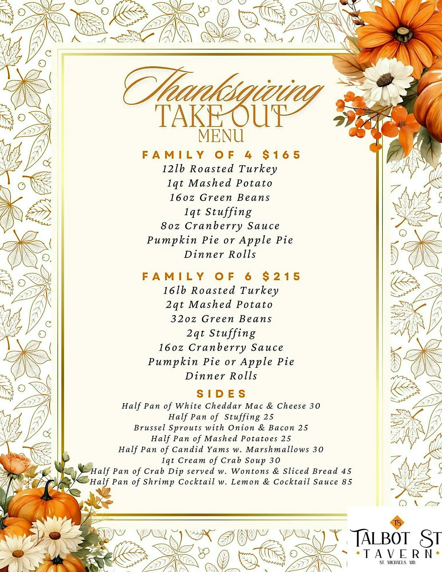 Thanksgiving Take-Out