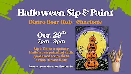 Halloween Sip & Paint at Distro Beer Hub