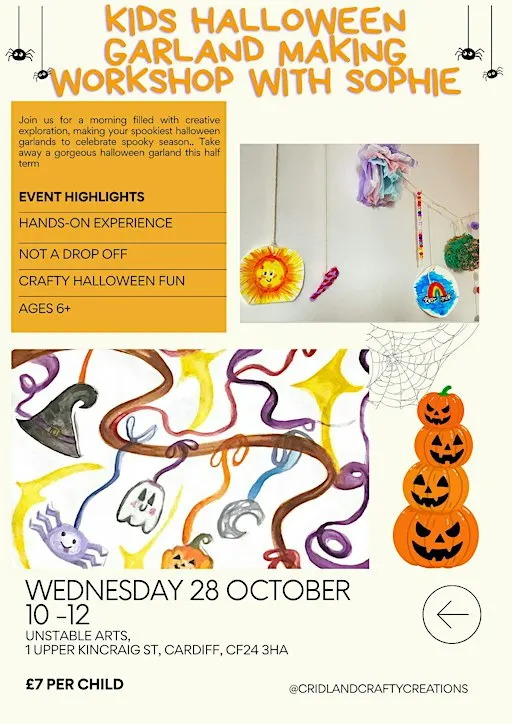 Kids Halloween Garland Making