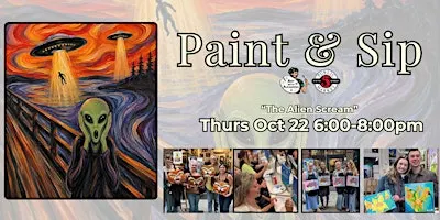 Paint & Sip in Eugene, Oregon “The Alien Scream”