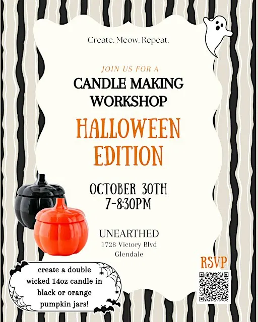 Candles & Crystals: Halloween Edition! Candle making class at UNEARTHED!