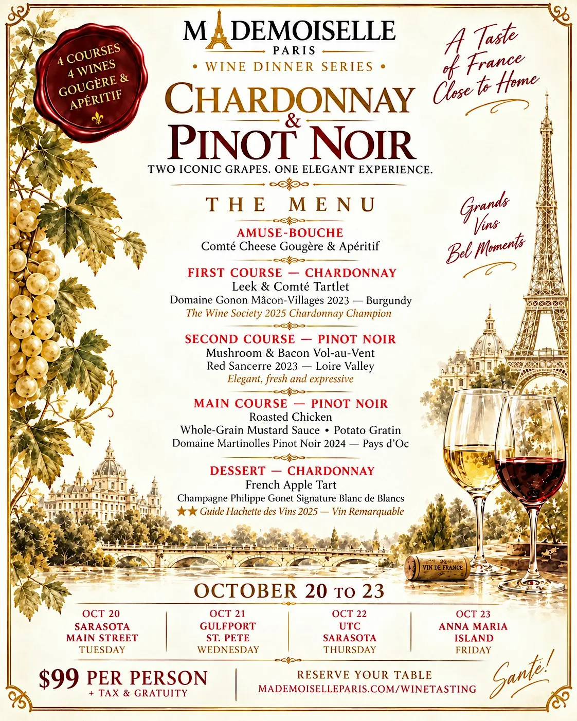 Chardonnay and Pinot Noir Wine Dinner