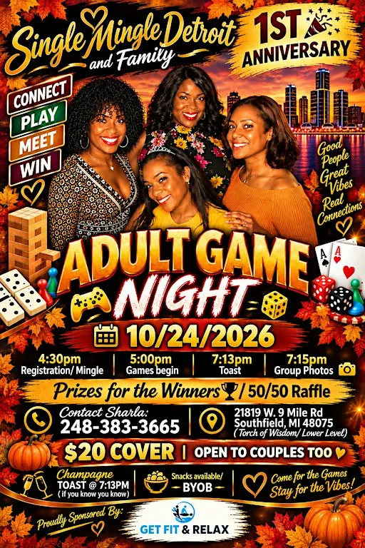 Single Mingle Detroit 1yr Anniversary GAME NIGHT