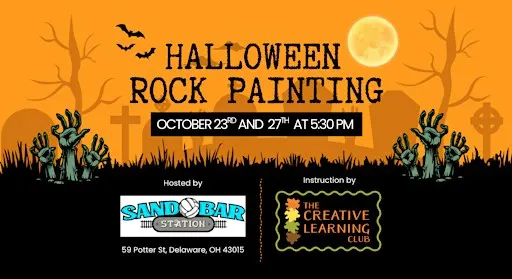 Halloween-Themed Rock Painting