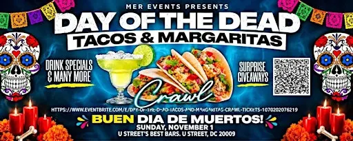 Day of the Dead Halloween Bar Crawl (Tacos and Margs)
