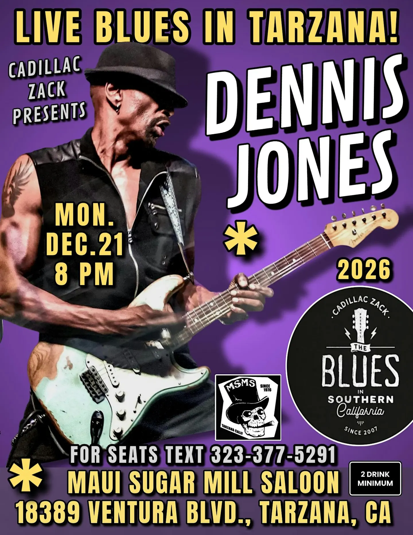 DENNIS JONES - Blues-Rock Guitar Great from LA - in Tarzana!