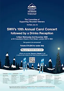 Supporting Wounded Veterans Carol Concert 2026