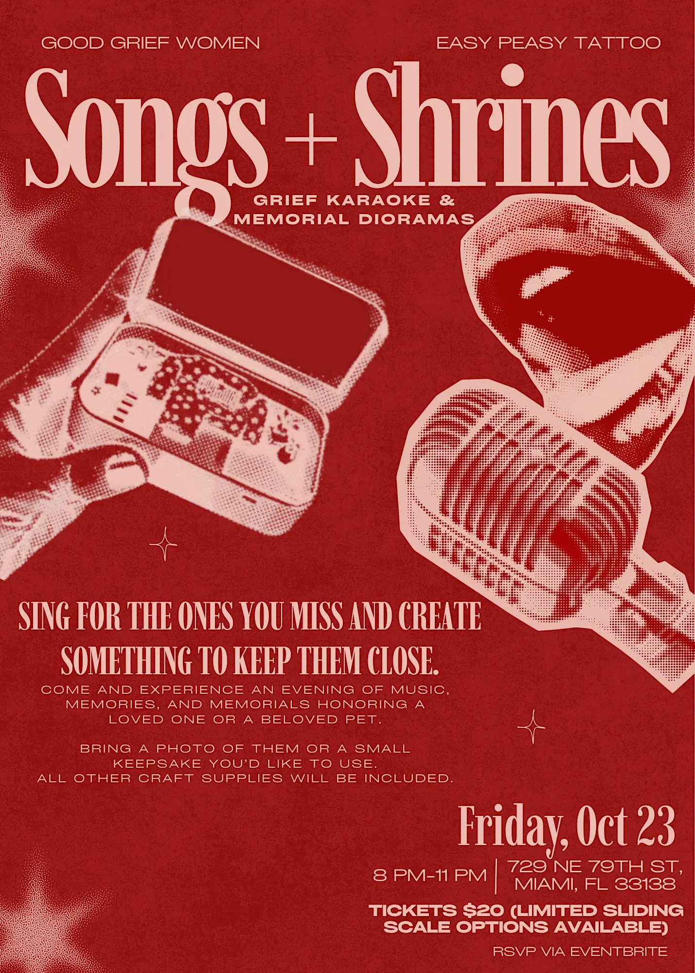 Songs + Shrines: Grief Karaoke & Memorial Dioramas @ Easy Peasy Tattoo
