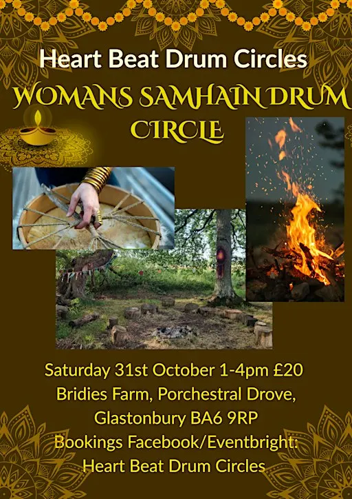 Wheel of the year Woman's Samhain Drum Circle, Bridies Farm Glastonbury