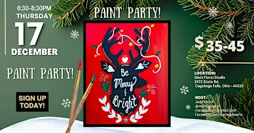 Merry Red Reindeer Paint Party