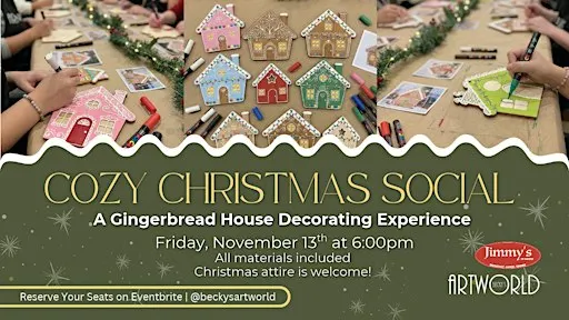 Cozy Christmas Social: Wooden Gingerbread House Decorating
