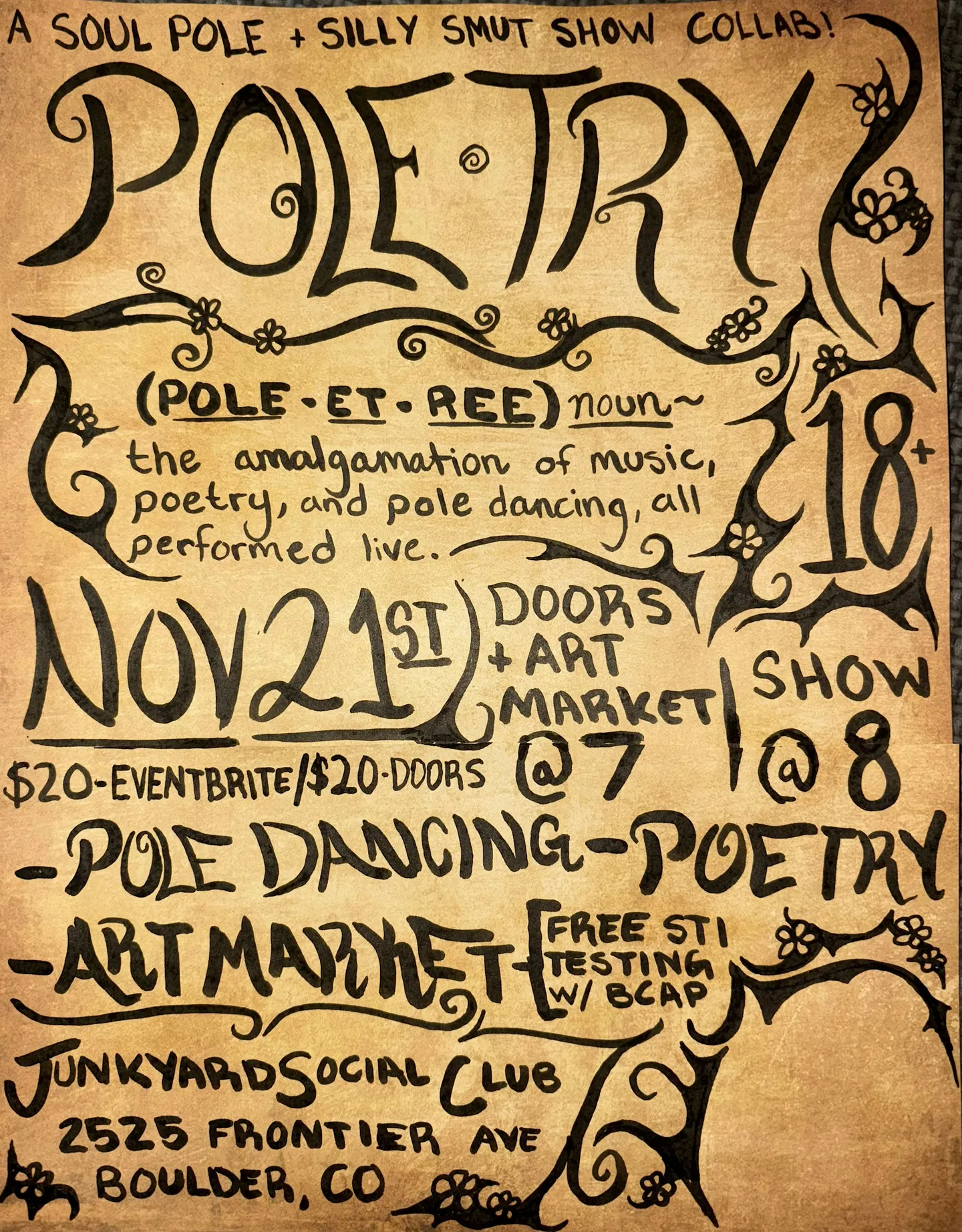 POLETRY: a Collaboration between Thee Silly Smut Show and Soul Pole
