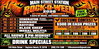 A Week of Halloween at Rock-O-Ween 2026: 5 days of LIVE Music!