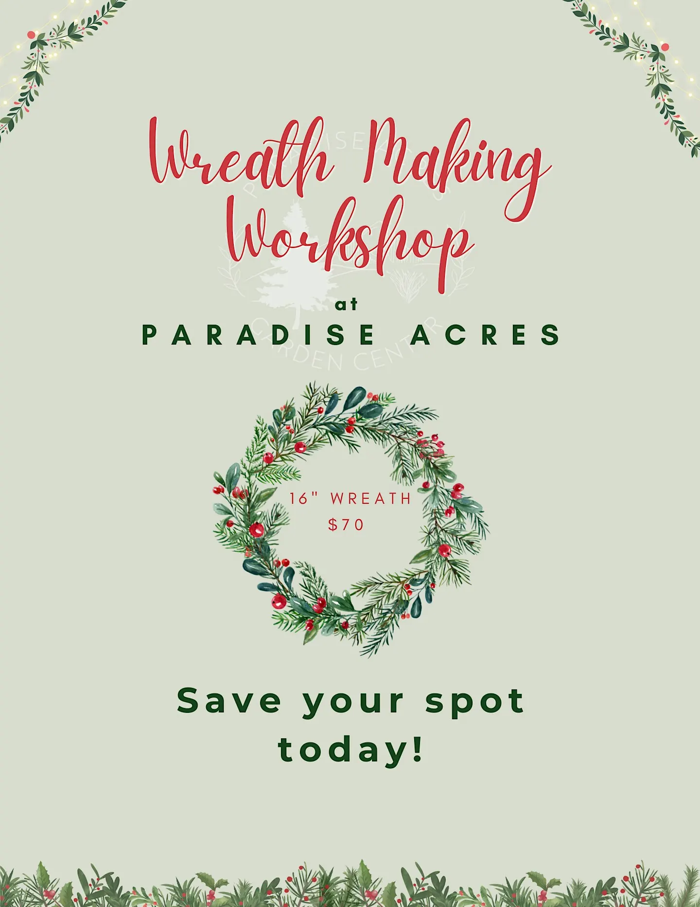 Holiday Wreath Making Workshop
