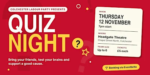 Colchester Labour Quiz Night - hosted by Anthony Roberts