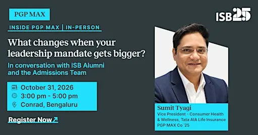 Inside PGP MAX: Meet an ISB Alumnus and Admissions Team in Bengaluru