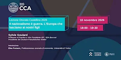 Lezione Onorato Castellino 2026: Sylvie Goulard