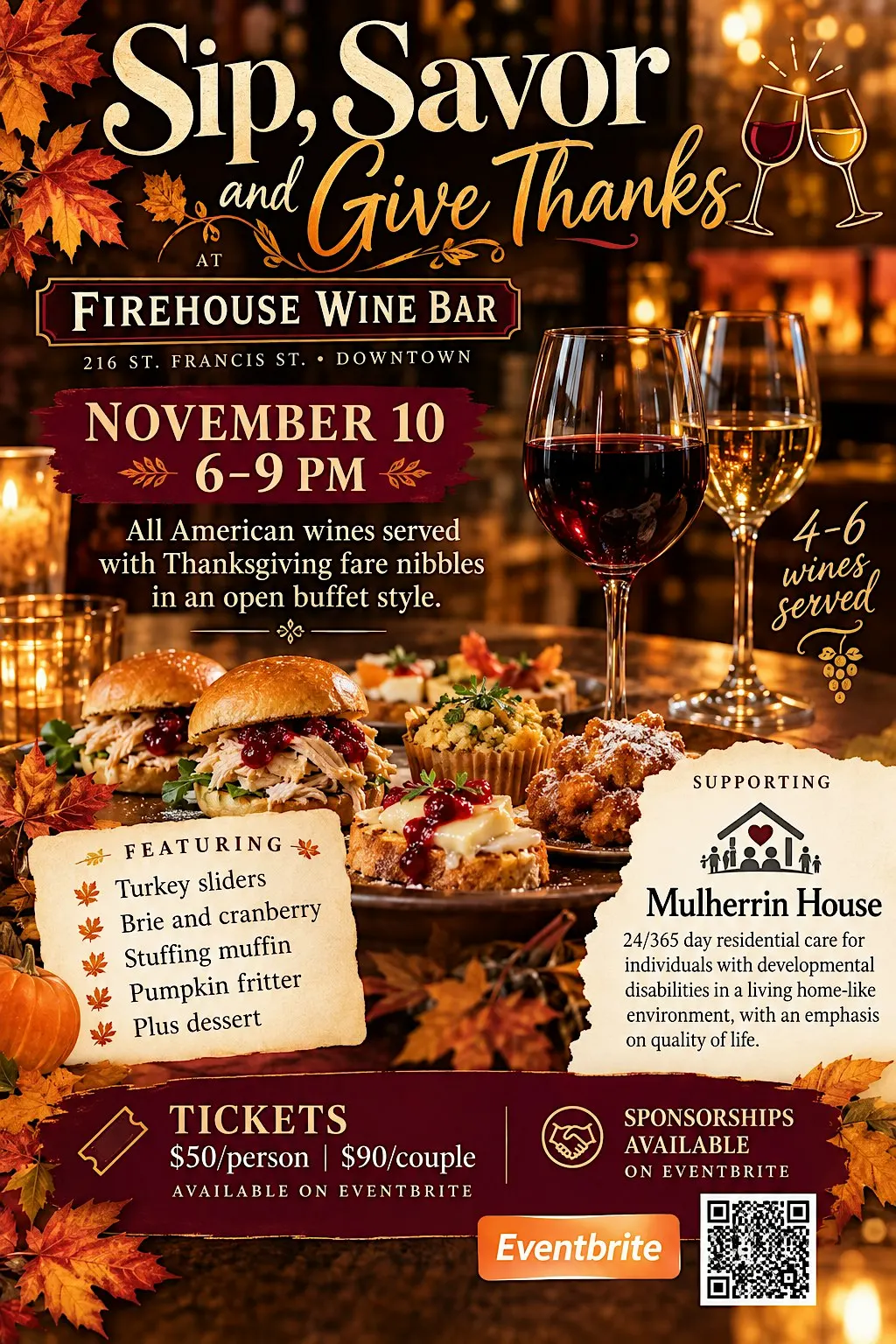 Sip, Savor and Give Thanks- SPONSORSHIP-Mobile Sunset Rotary