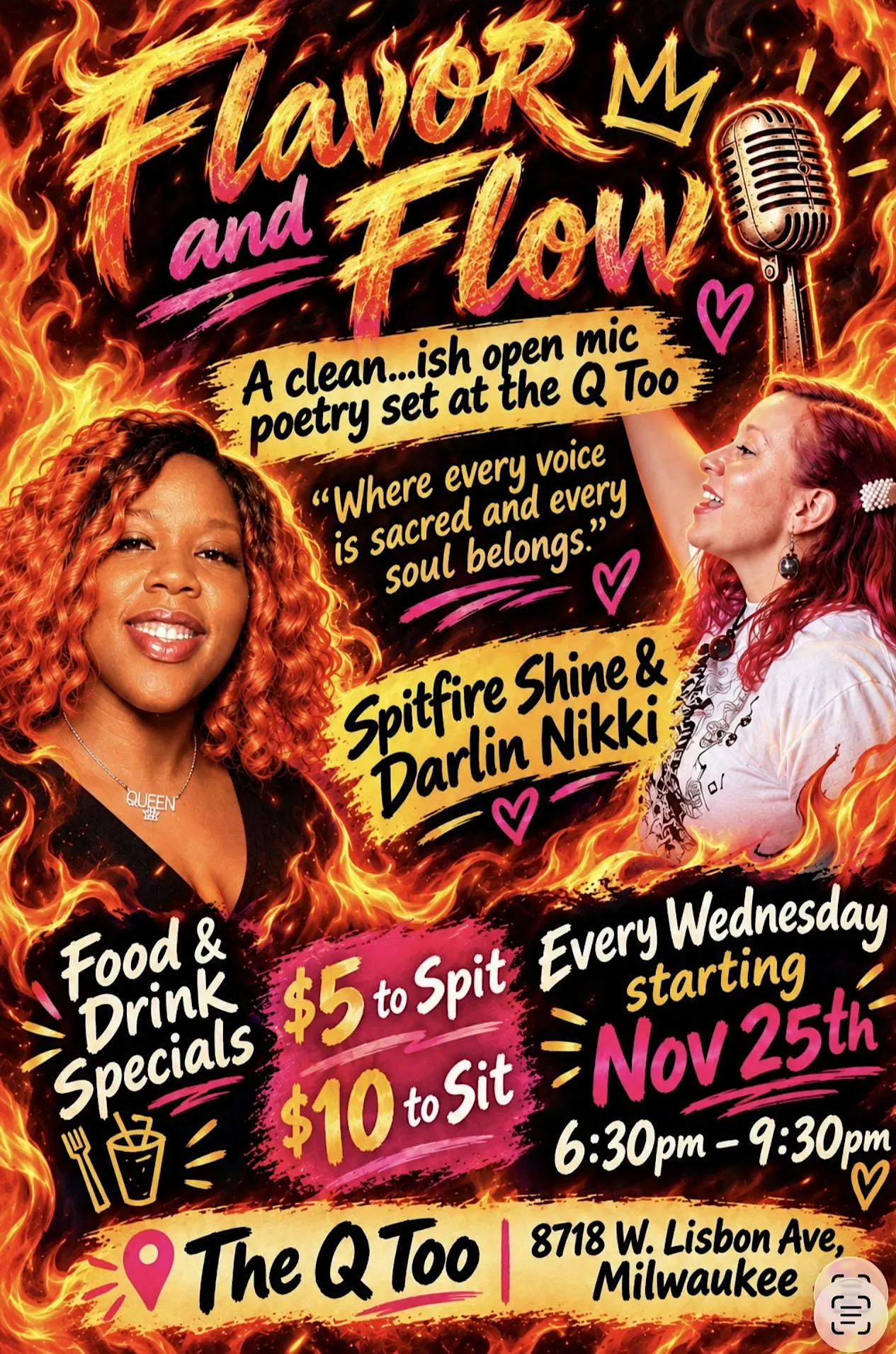 Flavor and Flow: A Cleanish Open Mic