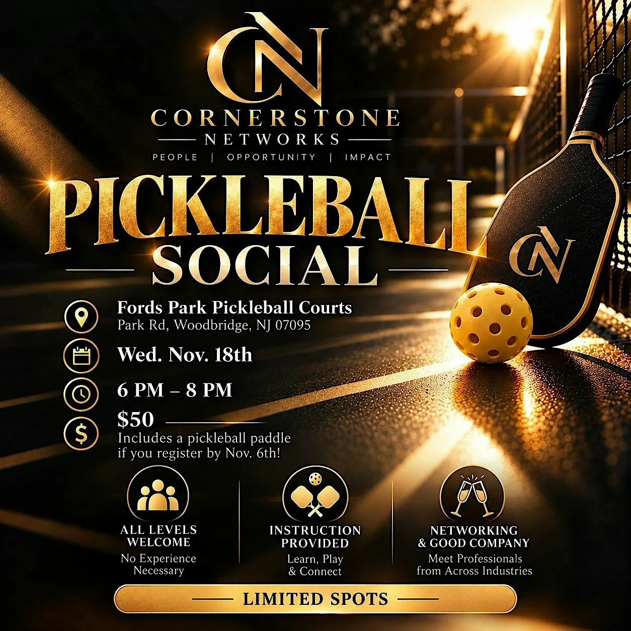 Cornerstone Networks Pickleball Social