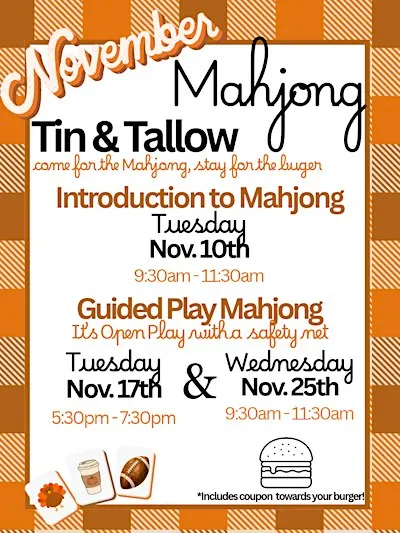 Introduction to Mahjong @ Tin & Tallow, Hilton Head