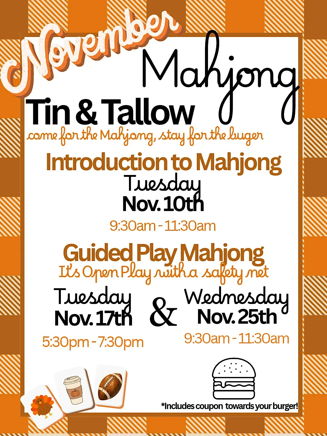 Morning Guided Play Mahjong @ Tin & Tallow,