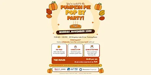Pumpkin Pie Pop By Party – Pie Orders