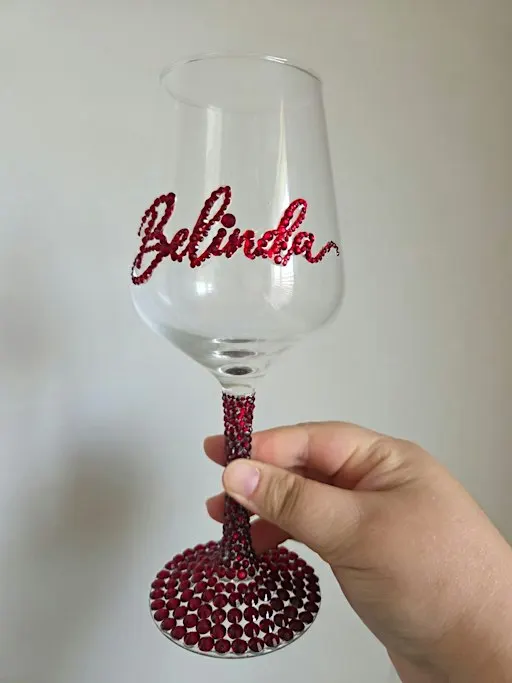 Bedazzle Glass Tumbler, Flute and Wine Glass