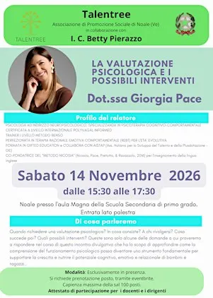 Conferenza "La valutazione psicologica e i possibili interventi"