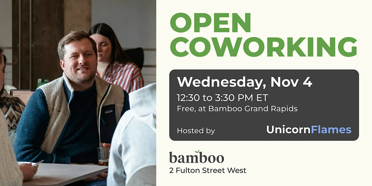Free Open Coworking at Bamboo Grand Rapids