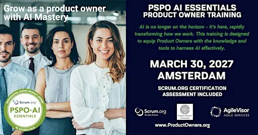 Product Owner - AI Essentials (PSPO-AIE). A Scrum.org Certified Training.