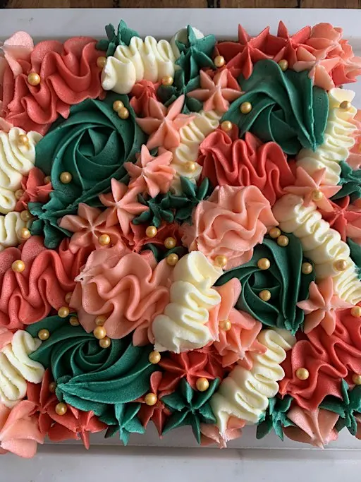 Christmas Buttercream loaded slab slice