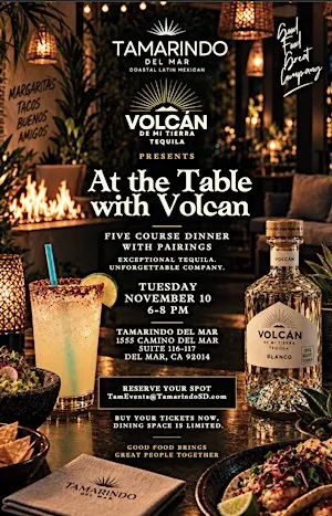 Chef Dinner and Tasting with Volcan Tequila