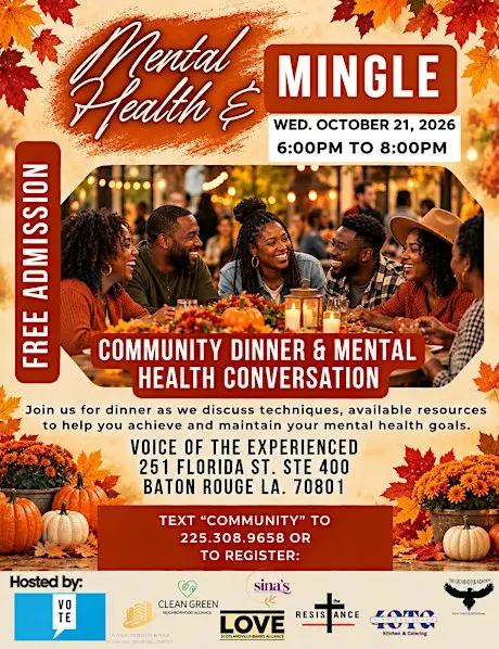 Mental Health & Mingle: Community Dinner and Mental Health Conversation