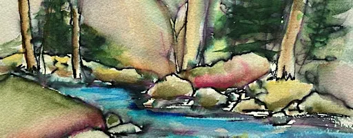 Paint Flowing Water, Rocks, Trees & Reflections Watercolor Workshop