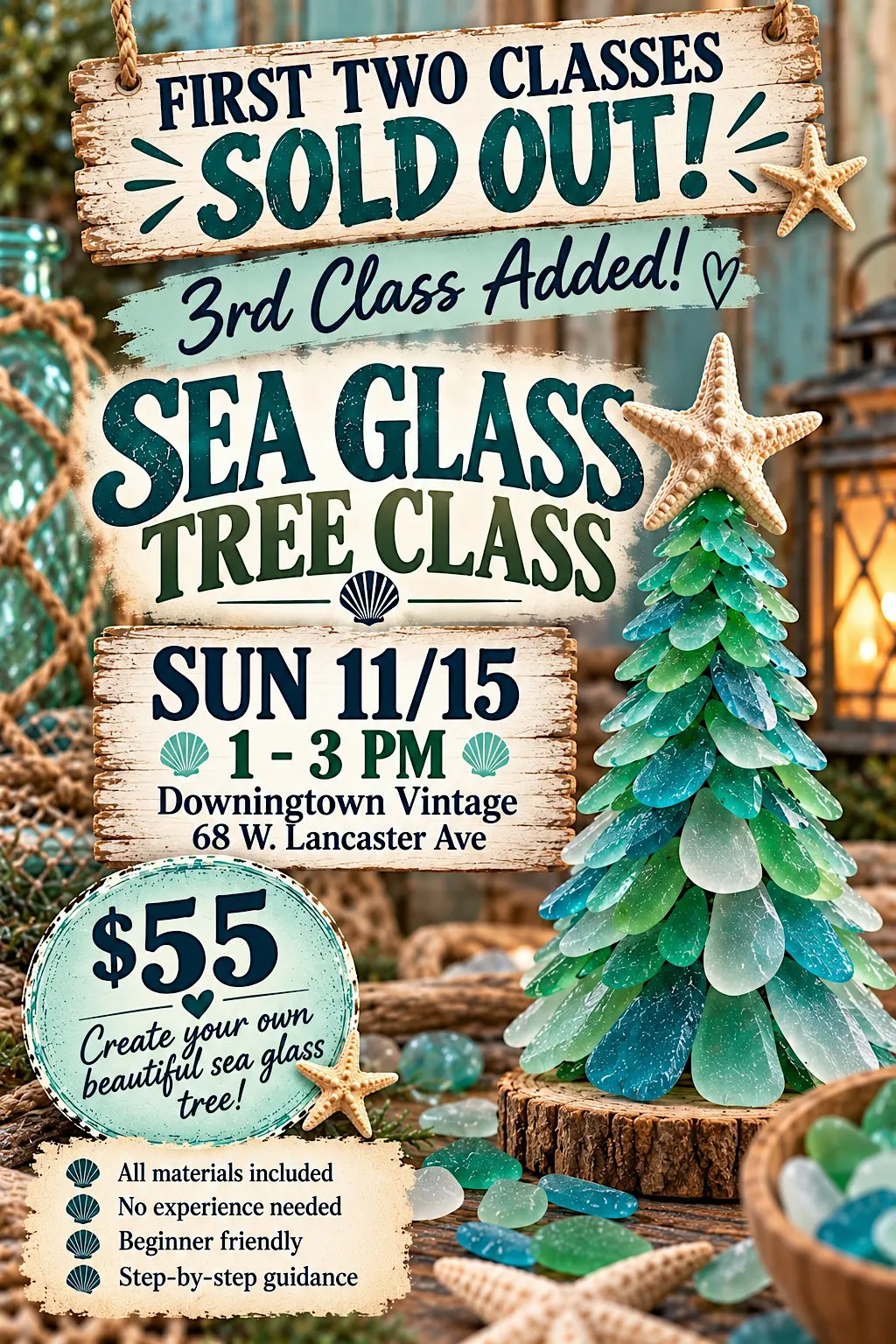 Coastal Sea Glass Christmas Tree