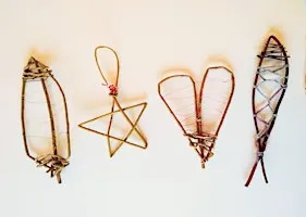 Mini Make Willow Weaving Star, Leaf, Heart