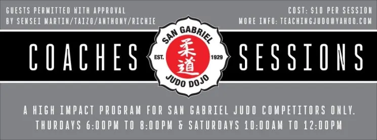 SG Judo Coaches Sessions Saturday 10–03-26 10am to 12