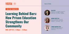Tomorrow Talks | Learning Behind Bars: How Prison Education Strengthens Our Community