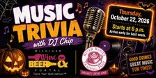 Music Trivia - Thursday, October 22, 2026 from 6-8 p.m.