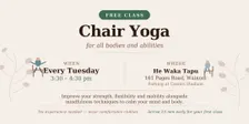 Free Chair Yoga @ He Waka Tapu.