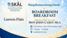 Skål Perth November Boardroom Breakfast with Hon John Carey MLA