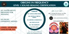 Origins of Frequency - Level 1 Sound Healing Certification - Vancouver, WA
