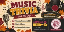 Music Trivia - Thursday, November 5, 2026 from 6-8 p.m.