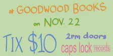Curated by Lucia Farchione: caps lock x Goodwood Books