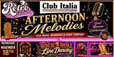 RETRO ENTERTAINMENT & CLUB ITALIA presents AFTERNOON MELODIES. A LINE DANCING ROCK & ROLL ARVO with MR & MRS DJ