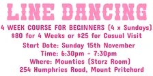 4 Week Line Dancing Course for Beginners (4 x Sundays)
