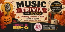 Music Trivia - Thursday, October 8, 2026 from 6-8 p.m.
