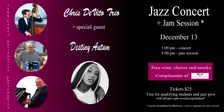 December 13th Jazz Concert + Jam Session
