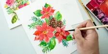 Holiday Bouquet in Watercolor Workshop